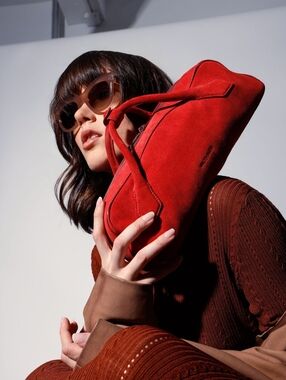 Walter Baker Delilah Satchel In Salsa Genuine Suede Nwt